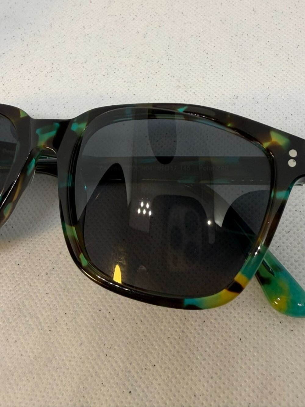 Carfia CA5354 Blue Green Tortoise Rectangular Acetate Sunglasses Col.N04 - Picture 9 of 10